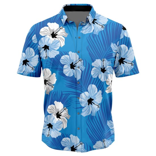 Men's Summer Floral Short Sleeve Shirt Blue Men's Summer Floral Short Sleeve Shirt Blue