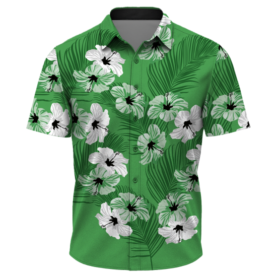 Green Floral Pattern Men's Shirt Tops Green Floral Pattern Men's Shirt Tops
